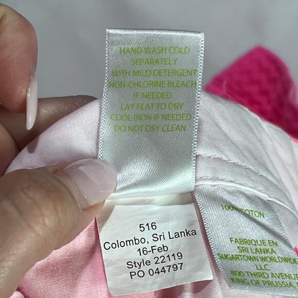 Lilly Pulitzer Callanan Shorts Size 12 Pink Textured Cotton Resort Preppy - Picture 8 of 8